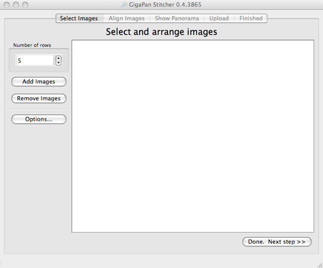 The GigaPan Stitcher software The GigaPan Stitcher software