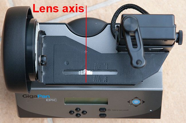 The lens should be positioned over the rotation axis The lens should be positioned over the rotation axis