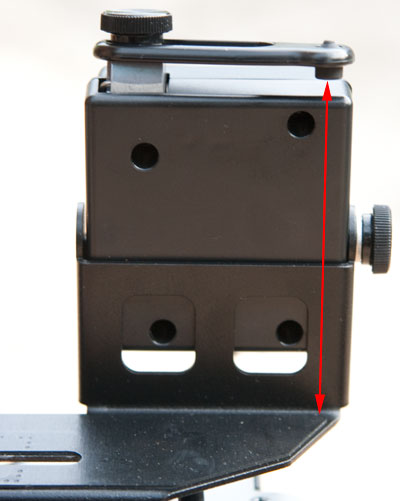 Camera height limits Camera height limited by shutter mechanism adjustment